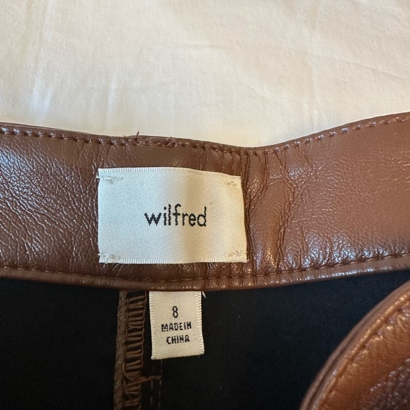 Wilfred Brown Vegan Leather Pants NWOT Size 8 - Picture 4 of 7